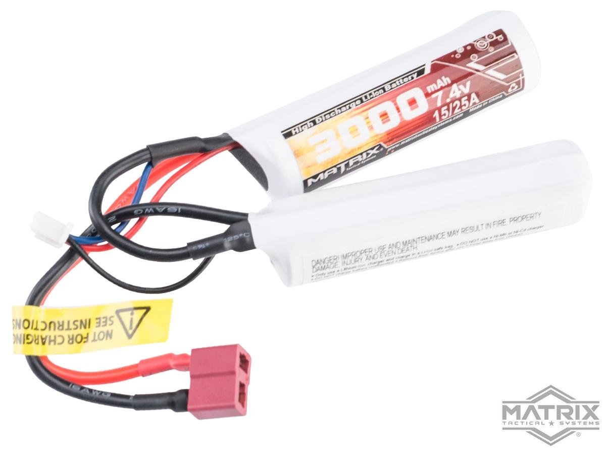 Matrix High Performance 7.4V Butterfly Type Airsoft Li-Ion Battery (Configuration: 3000mAh / 10C / For Deans / T-Plug Connector) image 0