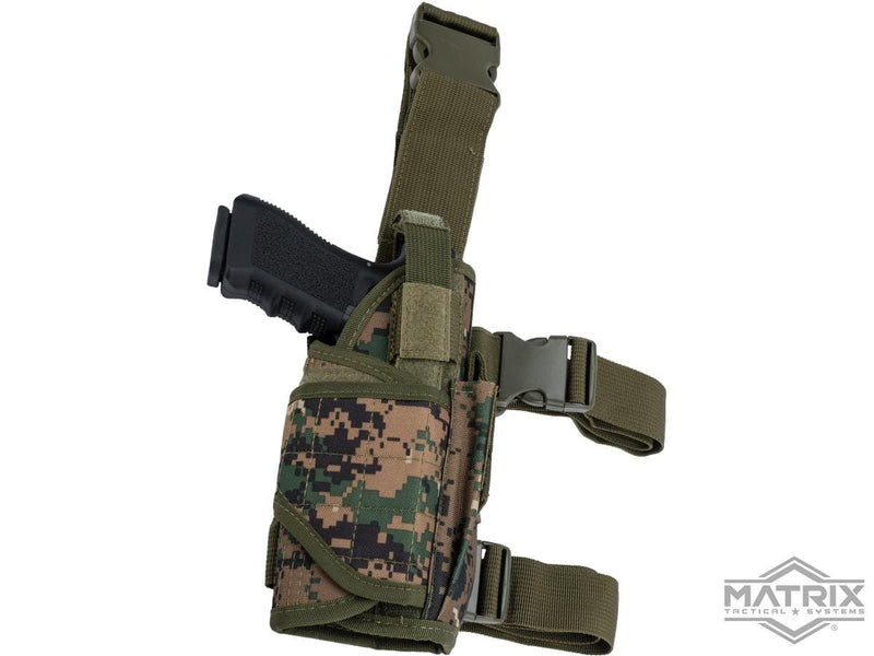 Matrix Tornado Universal Tactical Thigh / Drop Leg Holster (Color: Digital Woodland / Right) image 0