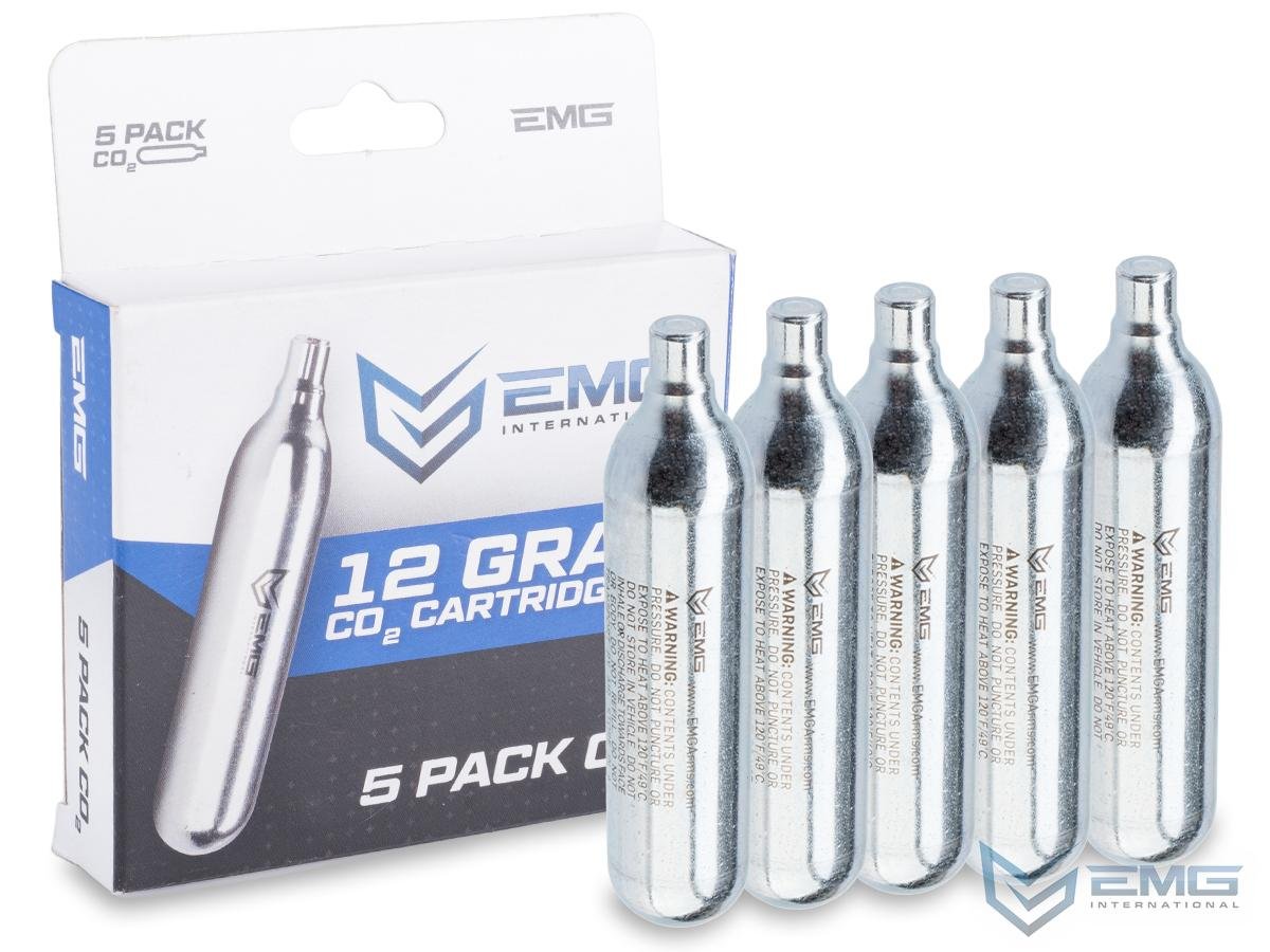 EMG 12 Gram CO2 Cartridge for Airsoft and Air Gun (Size: Box of 5) image 0