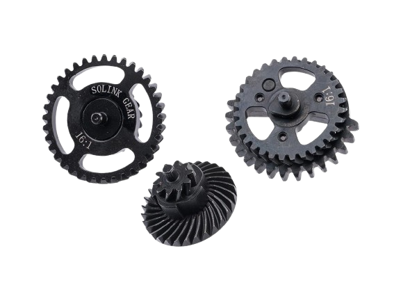 Solink Motor CNC Steel Hollowed out Gear Set for Airsoft AEG Rifles (Model: 16:1 / Helical) image 0