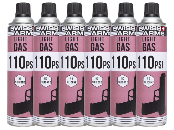 Swiss Arms Green Gas Bottle (Model: Non-Lubricated / 600ml / 110 PSI / Pack of 6) image 0