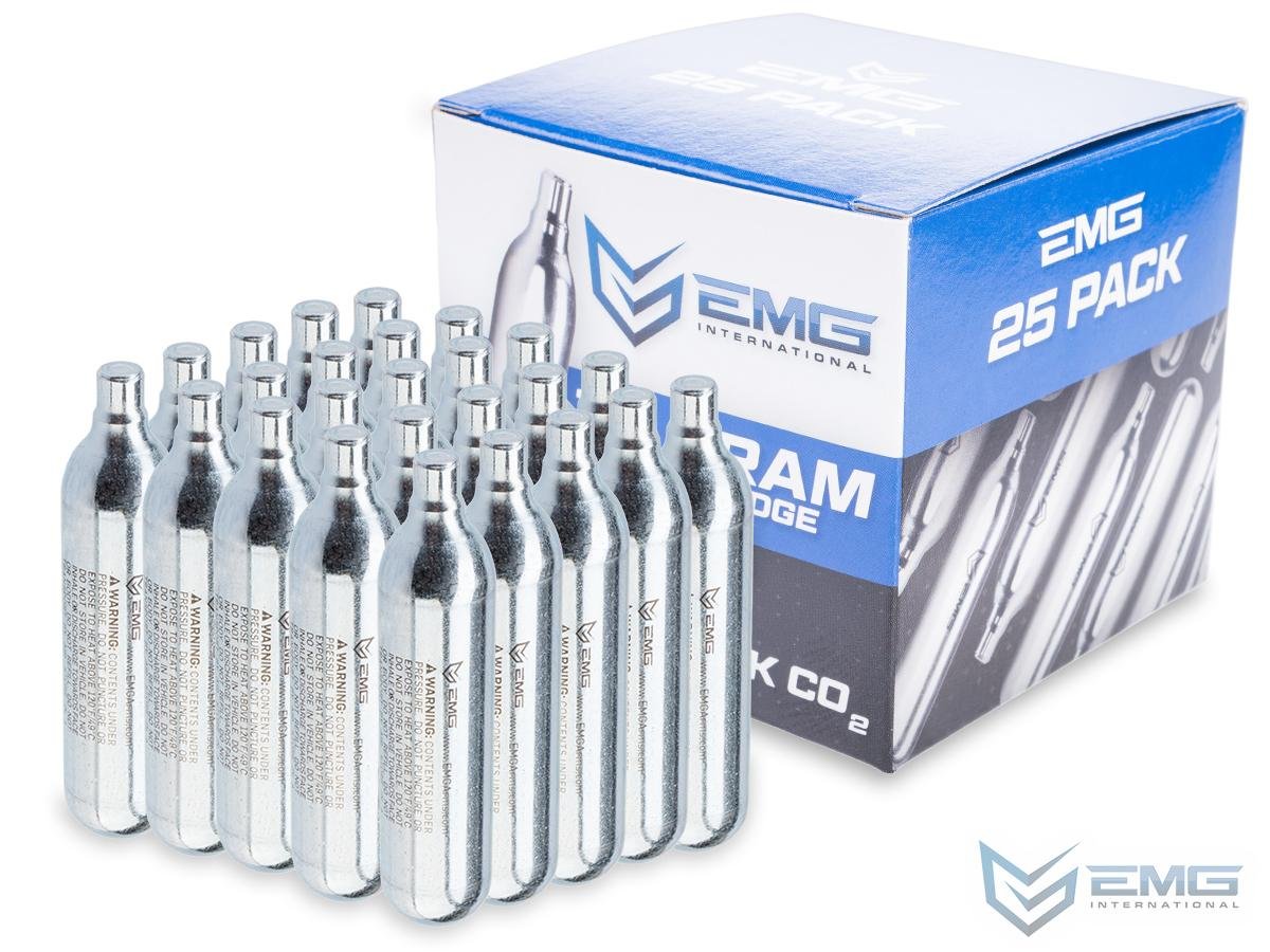 EMG 12 Gram CO2 Cartridge for Airsoft and Air Gun (Size: Pack of 25) image 0