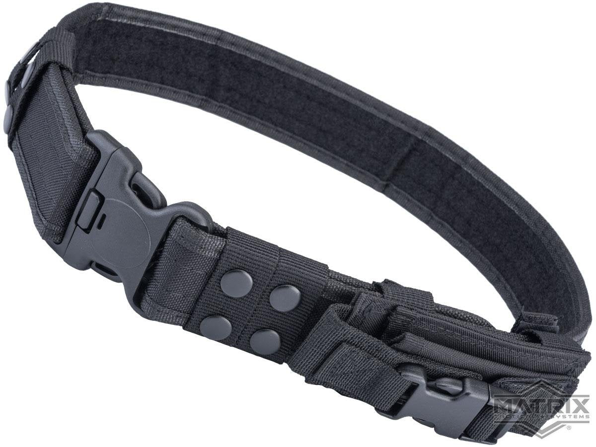 Matrix Ballistic Nylon Tactical Pistol Belt (Color: Black w/ Mag Pouches) image 0