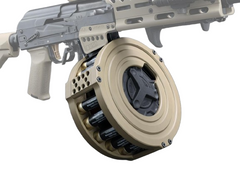 ITP Airsoft Drum Magazine Kit for Tokyo Marui Saiga 12K Gas Blowback Shotgun (Color: FDE ) image 0