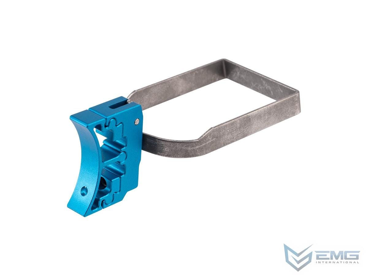EMG CNC Aluminum "Type 1" Puzzle Trigger Set w/ Trigger Ring for Tokyo Marui Hi-CAPA Gas Blowback Airsoft Pistols (Color: Blue) image 0