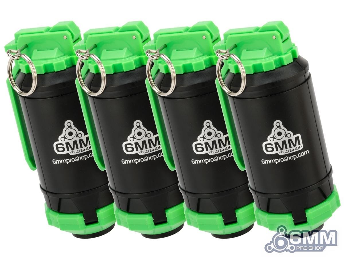 6mmProShop GBR Airsoft Mechanical BB Shower Simulation Hand Grenade (Model: Type B / Green / 4-Pack) image 0