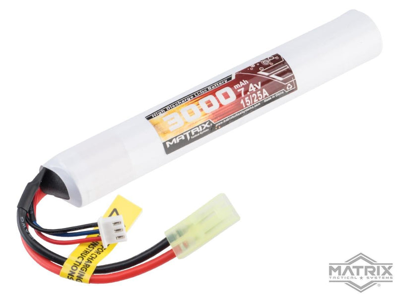 Matrix High Performance 7.4V Stick Type Airsoft Li-Ion Battery (Model: 3000mAh / 10C / Small Tamiya) image 0