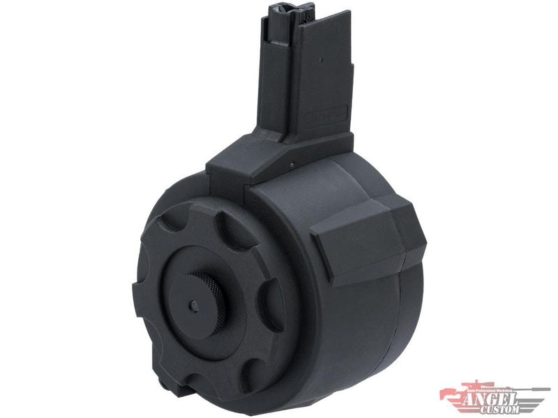 Angel Custom 1500 Round Firestorm Airsoft AEG Drum Flashmag (Model: Scorpion EVO Adapter / Black) image 0