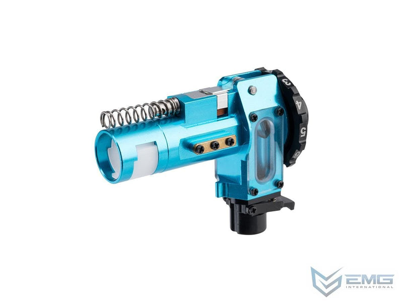 EMG / Maxx Model CNC Aluminum Hopup Chamber for M4 Airsoft AEG Rifles (Model: M4E / EMG Blue) image 0