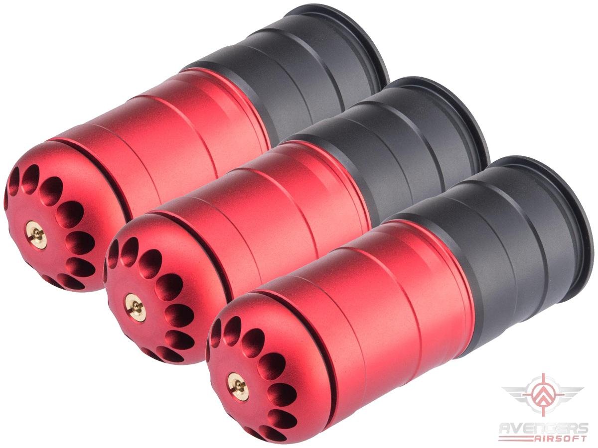 Avengers 40mm Airsoft Gas Grenade Shell (Model: 96rd Shower / Red Matte / 3 Pack) image 0