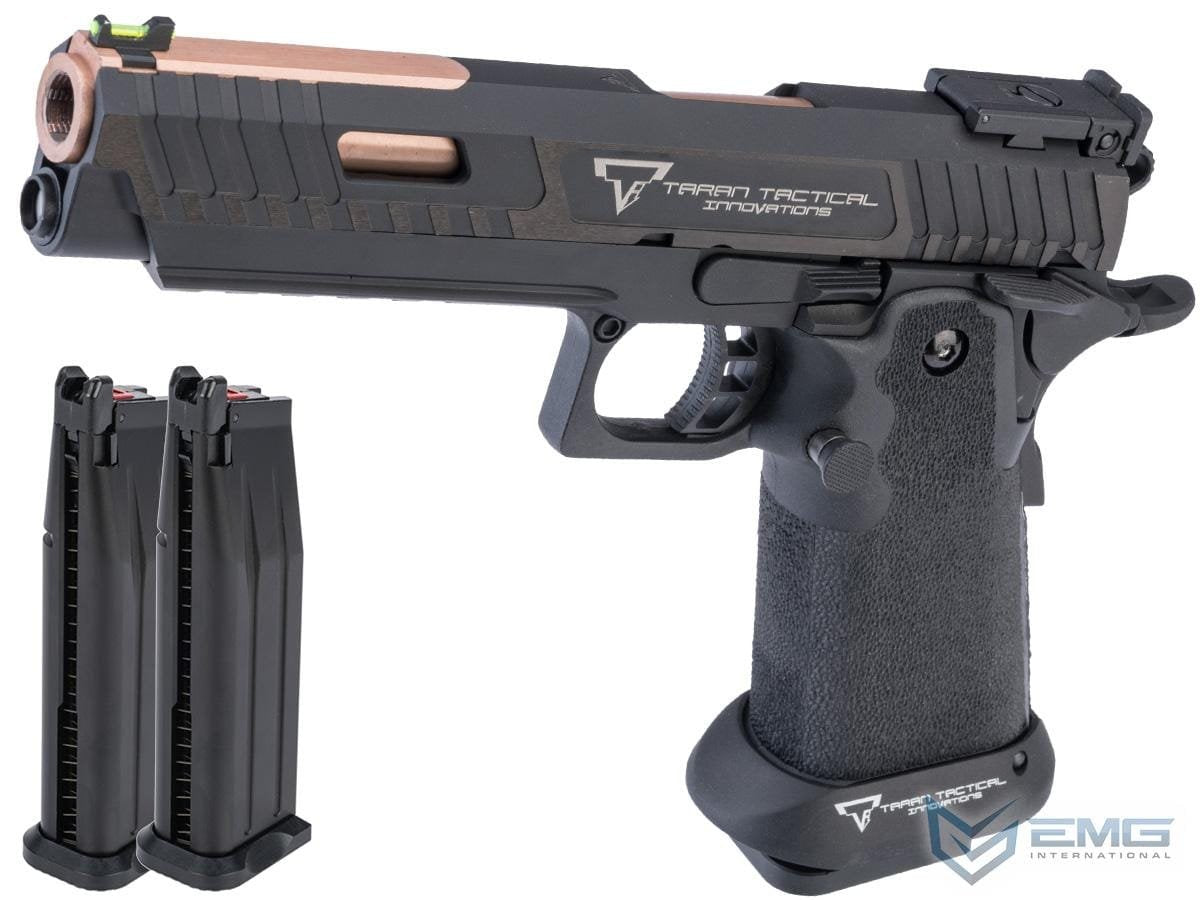 EMG TTI Licensed JW3 2011 Combat Master Airsoft Training Pistol w/ Custom Island Barrel (Model: Green Gas / Reload Package) image 0