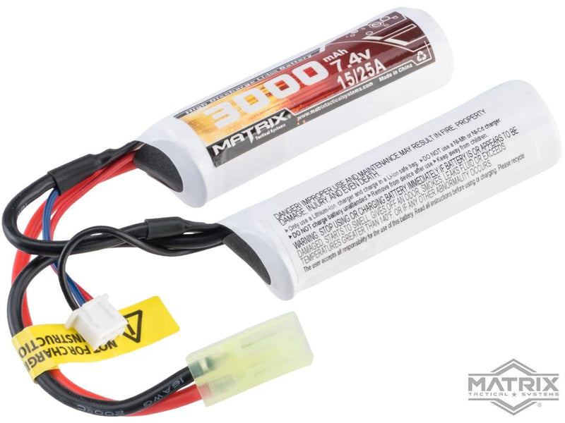 Matrix High Performance 7.4V Butterfly Type Airsoft Li-Ion Battery (Configuration: 3000mAh / 10C / Small Tamiya) image 0