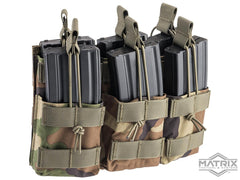 Matrix Double Stack Triple Open Top Magazine Pouch (Color: M81 Woodland) image 0
