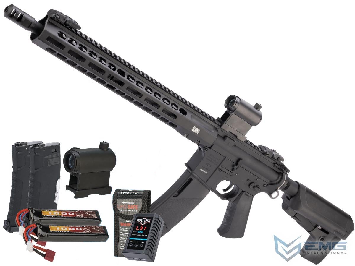 EMG X Krytac BARRETT REC7 DI AR15 AEG Training Rifle (Color: Black / Carbine / Go Airsoft Package) image 0