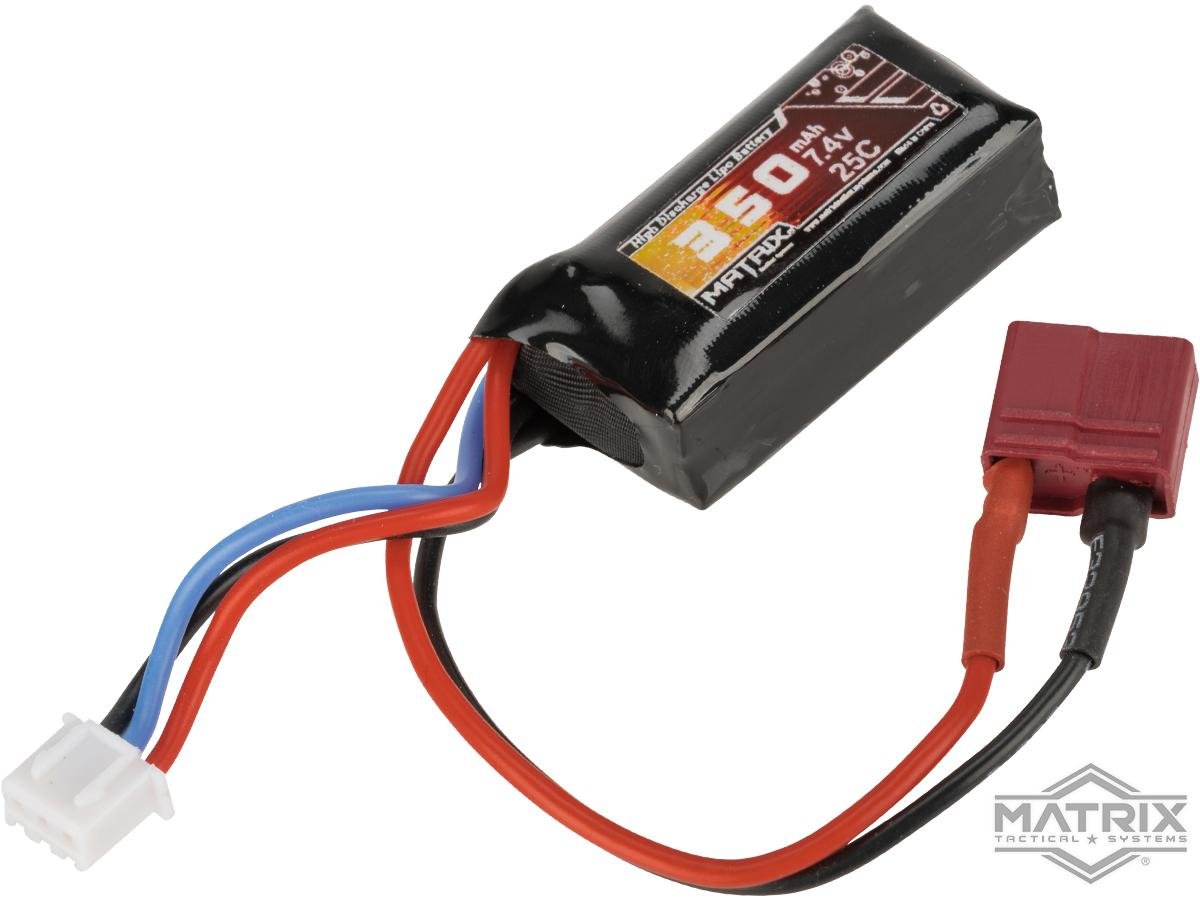 Matrix 7.4V Micro LiPo Airsoft Battery (Configuration: 350mAh / For Deans / T-Plug Connector) image 0