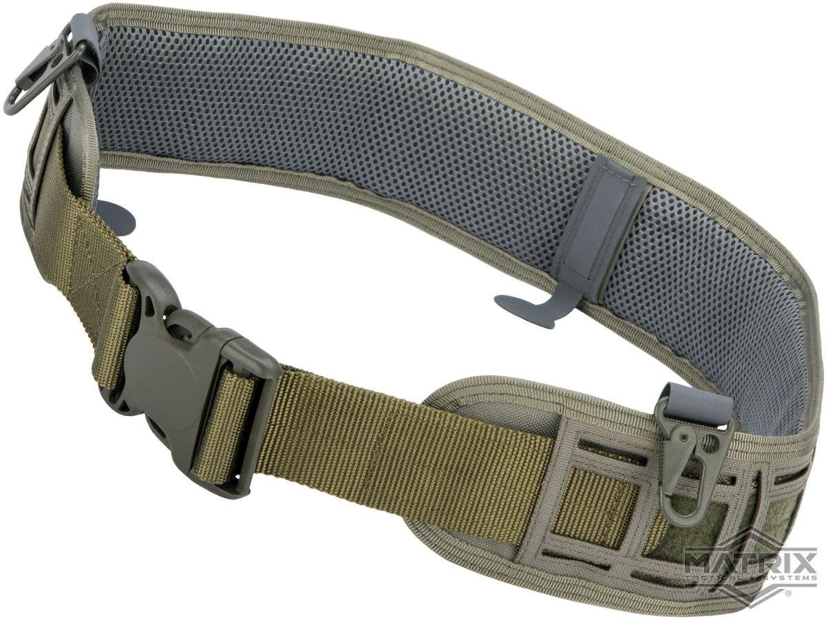 Matrix Tactical Laser Cut Lightweight Pilot Belt (Color: Ranger Green) image 0