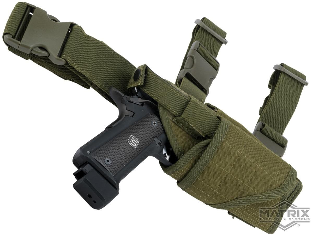 Matrix Tornado Universal Tactical Thigh / Drop Leg Holster (Color: OD Green / Right) image 0