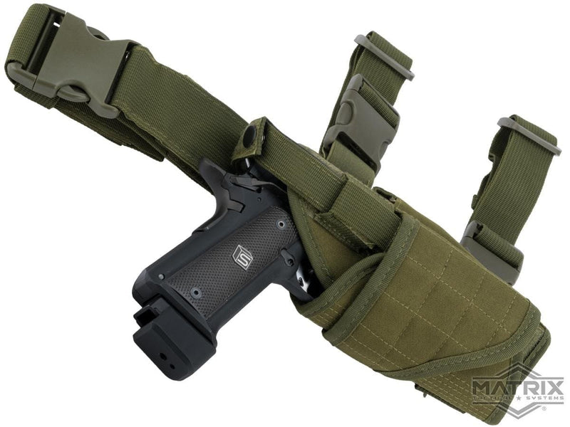 Matrix Tornado Universal Tactical Thigh / Drop Leg Holster (Color: OD Green / Right) image 0