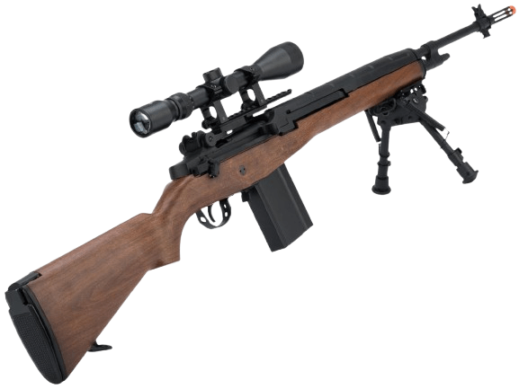 AGM MP008 M14 Airsoft AEG Battle Rifle w/ Scope Mount (Color: Imitation Wood / Gun Only) image 0