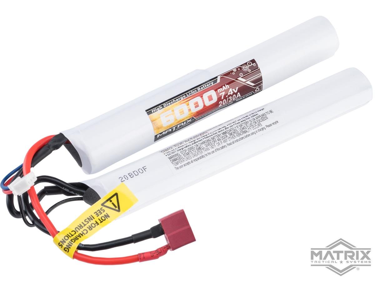 Matrix High Performance 7.4V Butterfly Type Airsoft Li-Ion Battery (Configuration: 6000mAh / 10C / For Deans / T-Plug Connector) image 0