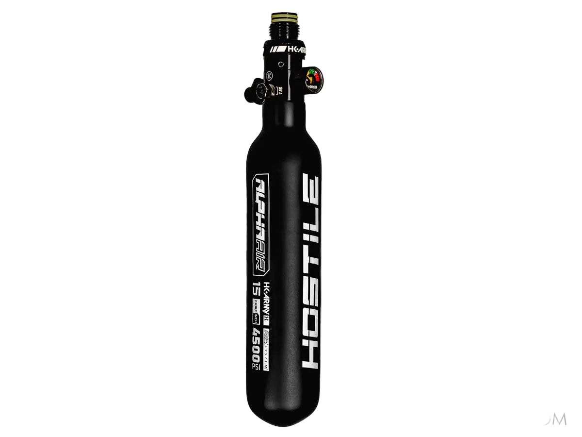HK Army Alpha Air "Hostile Phantom" Lite Carbon Fiber HPA Tank w/ HP8 Air System
(Size: 15ci / 4500 PSI)