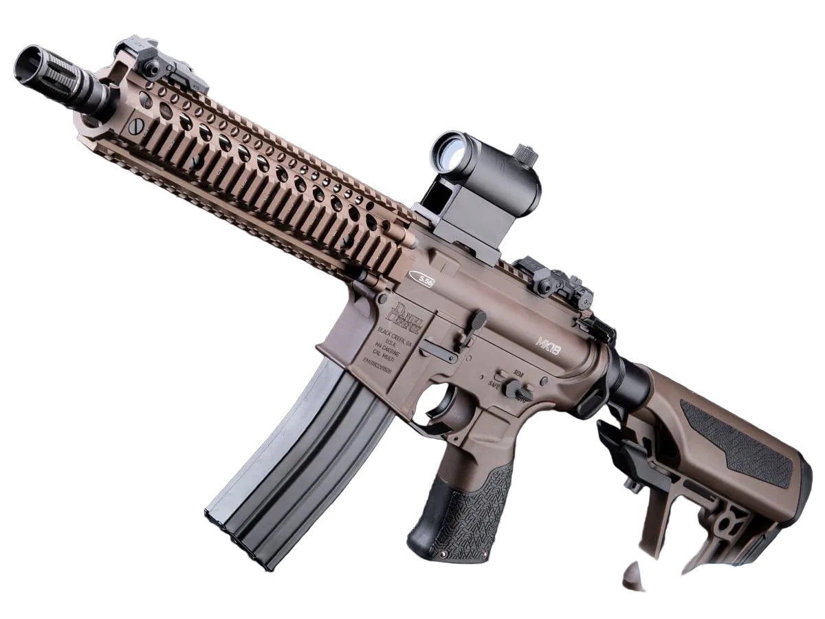 EMG x Daniel Defense DDMK18 Airsoft EBB AEG Rifle - ICS w/ S3 Electronic Trigger
(Model: Dark Earth / 400 FPS / Gun Only)