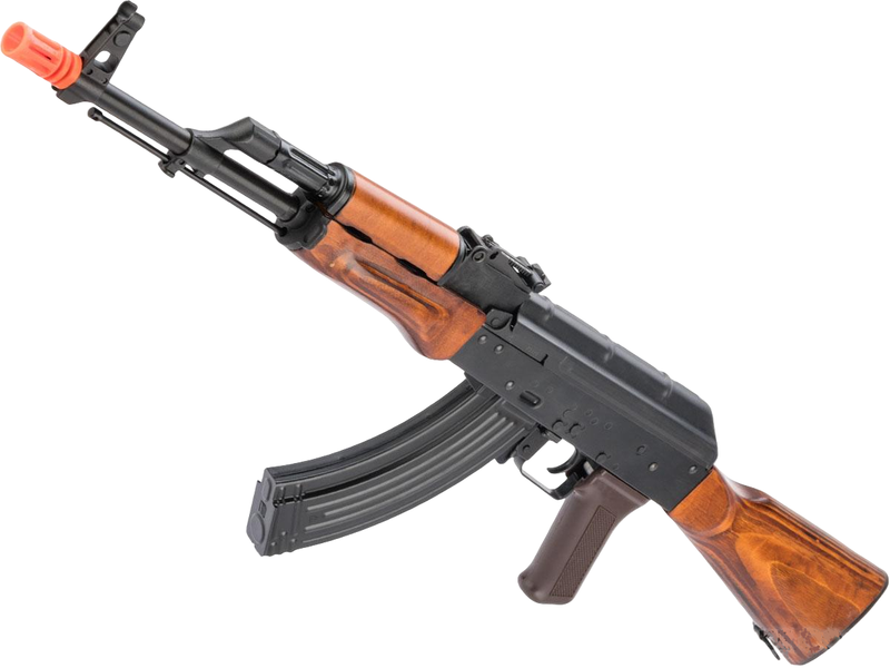 LCT Stamped Steel AKM Airsoft AEG Rifle w/ Full Stock
(Model: Wood Furniture / EBB AEG)