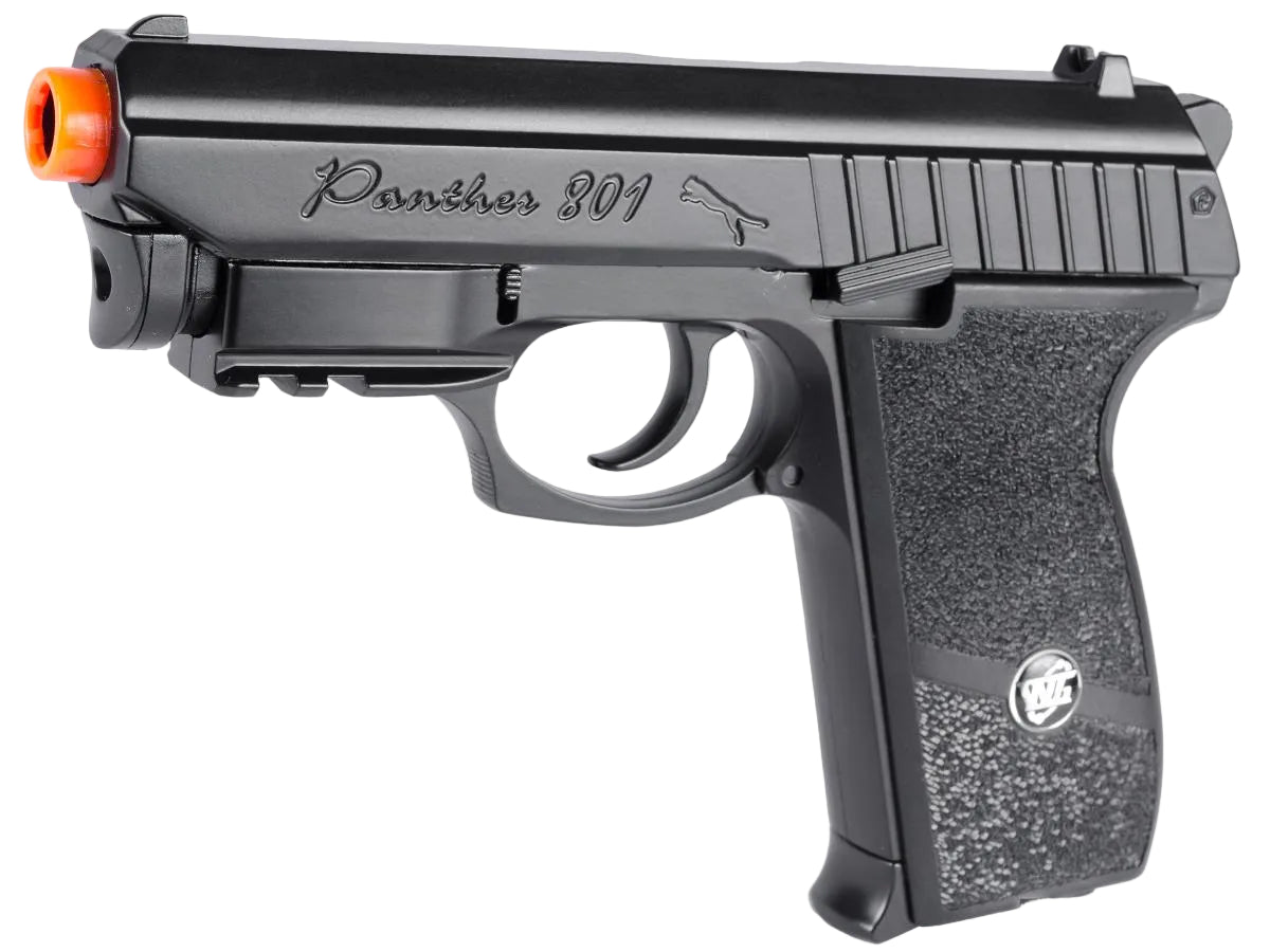 Panther 400 FPS Full Metal Airsoft CO2 Gas Blowback High Power Hand Gun w/ Integrated Laser by Win Gun
(Color: Black