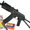 CYMA Stamped Steel AKS-74UN RAS Airsoft AEG Rifle with Steel Folding Stock (Model: Sport / 7.4v LiPo Battery + Charger)