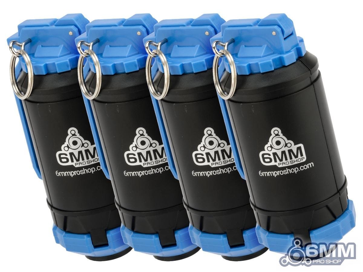 6mmProShop GBR Airsoft Mechanical BB Shower Simulation Hand Grenade (Model: Type B / Blue / 4-Pack)