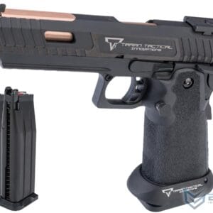 EMG TTI Licensed JW3 2011 Combat Master Airsoft Training Pistol w/ Custom Island Barrel (Model: Green Gas / Reload Package)