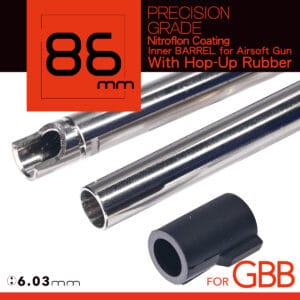 Unicorn Airsoft 6.03 NITROFLON Coated Brass Inner Barrel for Tokyo Marui GBB Airsoft Guns (Length: 86mm)