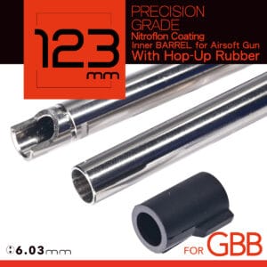 Unicorn Airsoft 6.03 NITROFLON Coated Brass Inner Barrel for Tokyo Marui GBB Airsoft Guns (Length: 123mm)