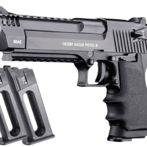 Cybergun Magnum Research Licensed Desert Eagle L6 Semi Auto CO2 Gas Blowback Airsoft Pistol by KWC (Color: Black / Reload Package)