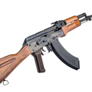 WE-Tech AK-47 with Wood Furniture Airsoft Gas Blowback Rifle (Model: Steel Magazine)