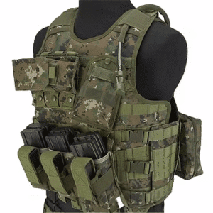 Matrix MEA Tactical Vest with M4 Magazine Pouches and Hydration Bladder (Color: Digital Woodland)