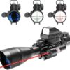 12X50 Rifle Scope Dual Illuminated Reticle W/Laser Sight and Holographic Dot Reflex Sight