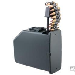 Matrix Battle Axe 6000 Round Auto Winding & Sound Control Electric Drum Magazine for M249 Airsoft AEG SAW Rifles (Color: OD Green)