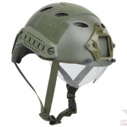 Avengers Lightweight Vented High Cut Helmet w/ Drop-Down Goggles (Color: Olive Drab)
