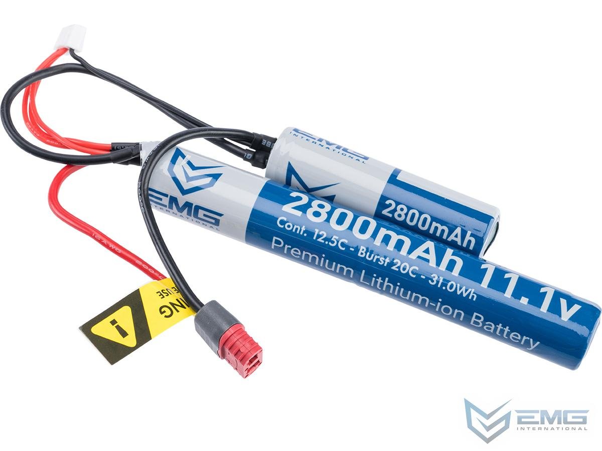 EMG 11.1v High Performance Premium Li-Ion Butterfly Type Airsoft Battery (Model: For Deans / T-Plug Connector / 2800mAh)