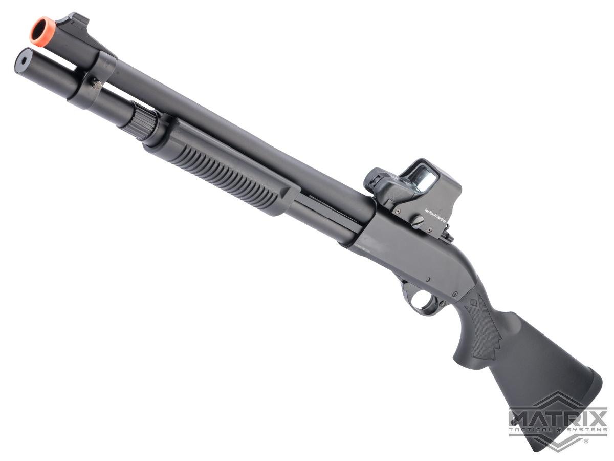 Matrix 3/6 Burst Firing Multi-Shot CO2 Powered Airsoft Shotgun (Model: Marine / Black)