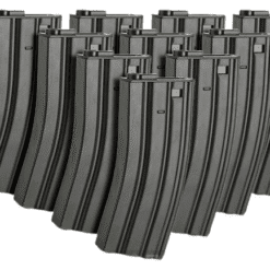Matrix Metal 300rd Hi-Cap Magazine for M4/M16 Series Airsoft AEG Rifles (Color: Black / Set of 10)