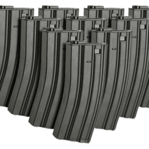 Matrix Metal 300rd Hi-Cap Magazine for M4/M16 Series Airsoft AEG Rifles (Color: Black / Set of 10)