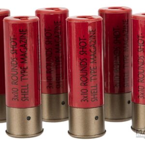 Matrix 30 Round Shotgun Shell Magazines for Spring Powered Airsoft Shotguns (Color: Red / Pack of 6 Shells)