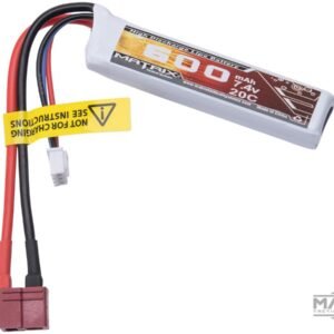 Matrix 7.4V 600mAh Mini LiPo Airsoft Battery (Model: Standard For Deans / T-Plug Connector)