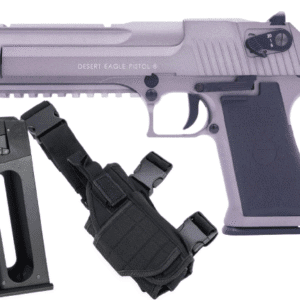 Cybergun Magnum Research Licensed Select Fire Desert Eagle CO2 Gas Blowback Airsoft Pistol by KWC (Color: Grey w/ Rail / Add Magazine + Holster)