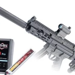 Matrix X CYMA GSG Licensed Tactical GSG-16 Airsoft AEG Sub Machinegun (Model: 400 FPS / LiPo Battery & Charger Package)