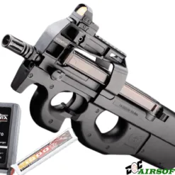 SoftAir Licensed FN P90® Full Size Metal Gearbox Airsoft AEG (Color: Black / Add 7.4v LiPo Battery + BMS Charger + LiPo Safe)