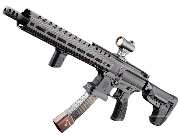 JW SIG SAUER ProForce MPX AEG w/ EMG TTI JW Suite (Model: Faux Carbon Fiber Handguard / 400 FPS / Gun Only)
