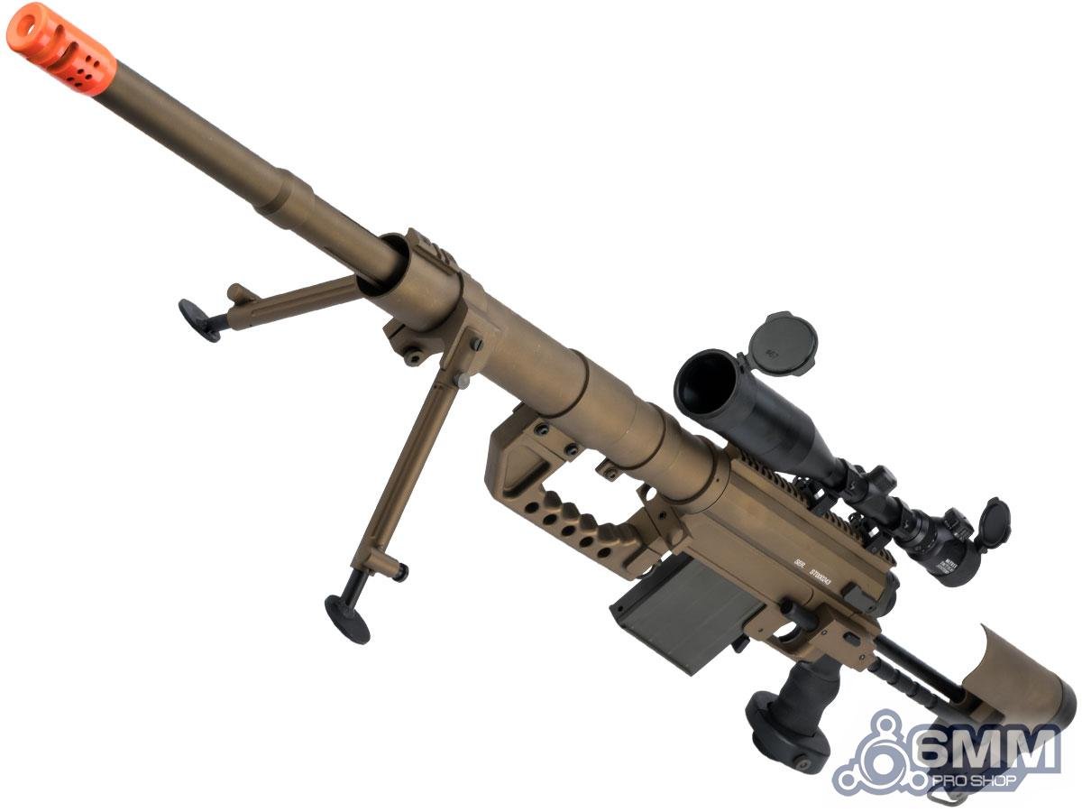 6mmProShop x CheyTac M200 Intervention Bolt Action Custom Sniper Rifle (Model: Dark Earth / Add 3-12x50 Scope)